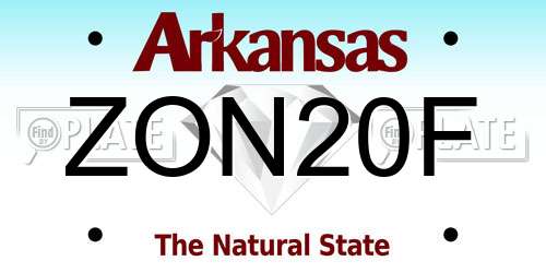ZON20F Arkansas License Plate