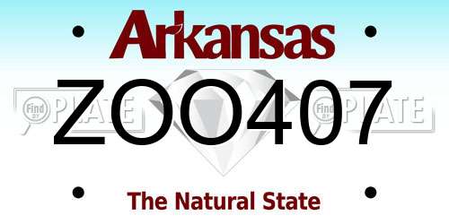 ZOO407 Arkansas License Plate