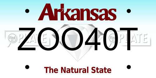 ZOO40T Arkansas License Plate