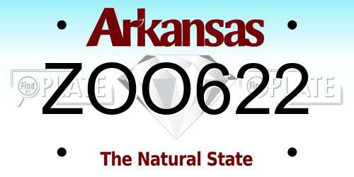 ZOO622 Arkansas License Plate