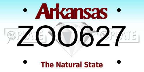 ZOO627 Arkansas License Plate