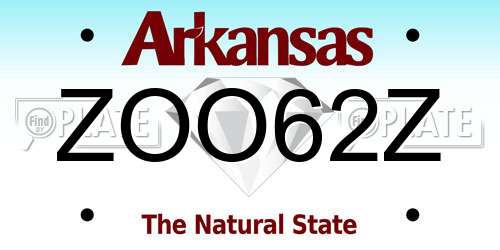 ZOO62Z Arkansas License Plate