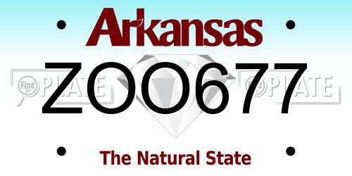 ZOO677 Arkansas License Plate