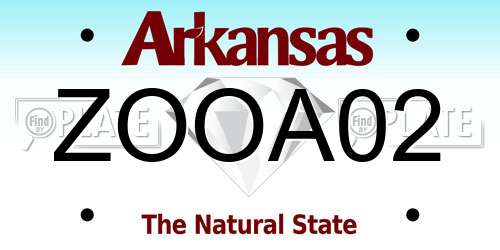 ZOOA02 Arkansas License Plate