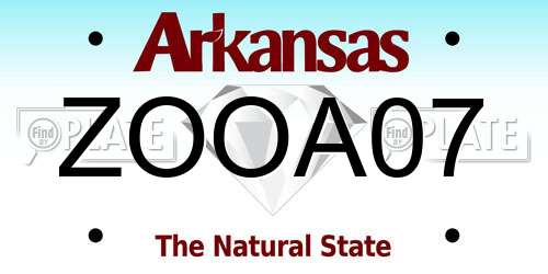 ZOOA07 Arkansas License Plate