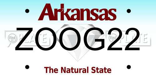 ZOOG22 Arkansas License Plate