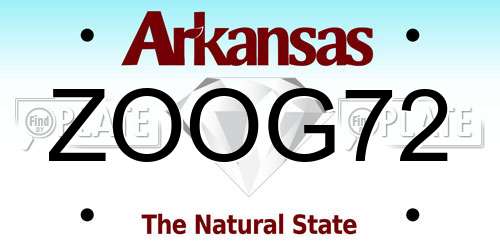 ZOOG72 Arkansas License Plate