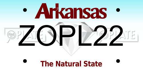 ZOPL22 Arkansas License Plate