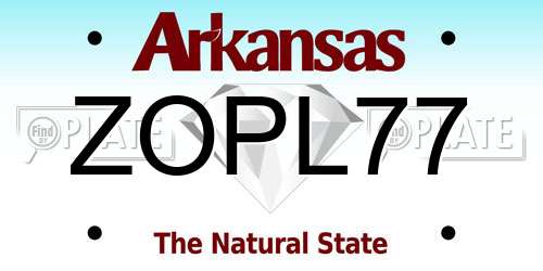 ZOPL77 Arkansas License Plate