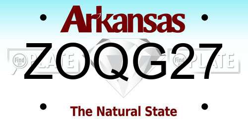 ZOQG27 Arkansas License Plate