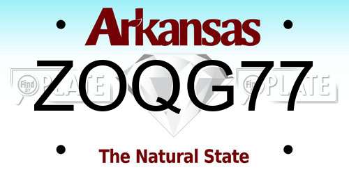 ZOQG77 Arkansas License Plate