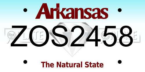 ZOS2458 Arkansas License Plate
