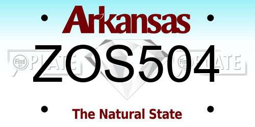 ZOS504 Arkansas License Plate