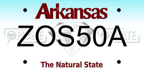 ZOS50A Arkansas License Plate