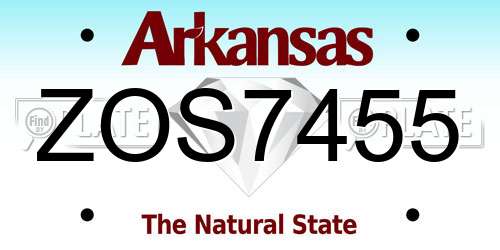 ZOS7455 Arkansas License Plate