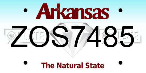 ZOS7485 Arkansas License Plate