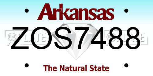 ZOS7488 Arkansas License Plate