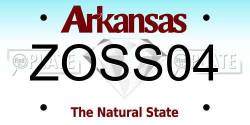 ZOSS04 Arkansas License Plate