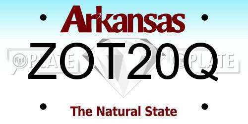 ZOT20Q Arkansas License Plate