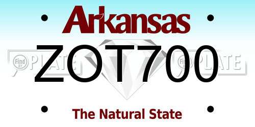 ZOT700 Arkansas License Plate