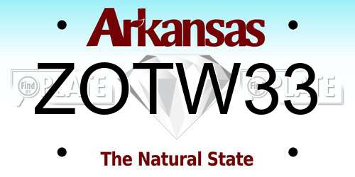 ZOTW33 Arkansas License Plate