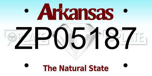 ZP05187 Arkansas License Plate