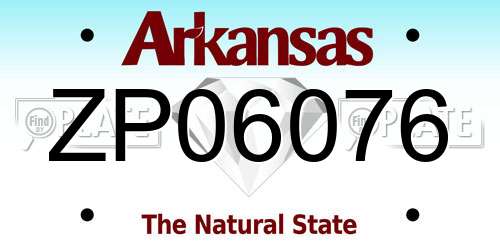 ZP06076 Arkansas License Plate