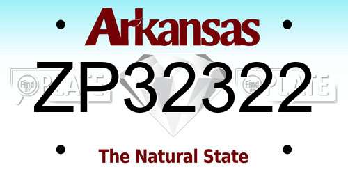 ZP32322 Arkansas License Plate