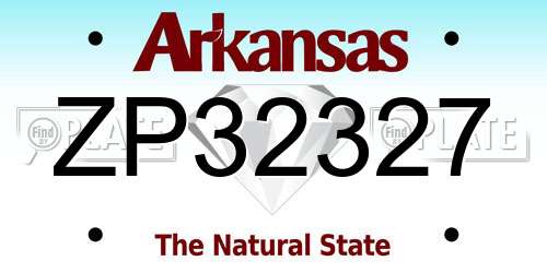 ZP32327 Arkansas License Plate