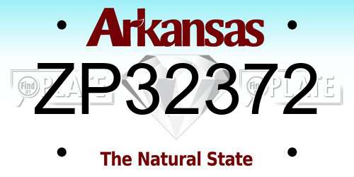 ZP32372 Arkansas License Plate