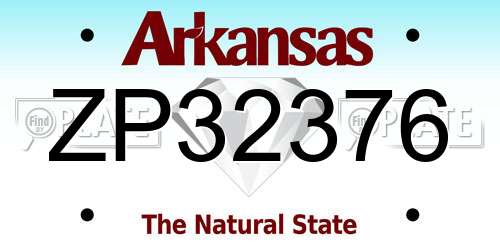 ZP32376 Arkansas License Plate