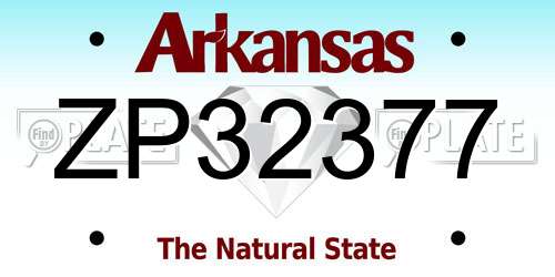 ZP32377 Arkansas License Plate