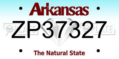 ZP37327 Arkansas License Plate