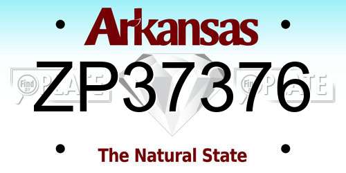 ZP37376 Arkansas License Plate