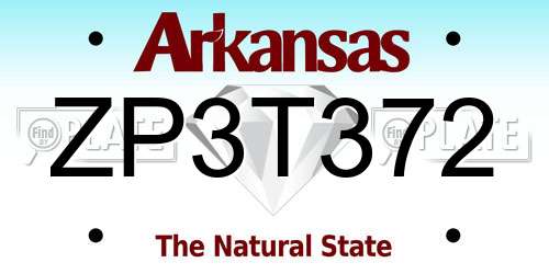 ZP3T372 Arkansas License Plate