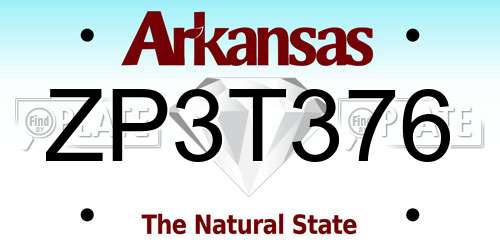 ZP3T376 Arkansas License Plate