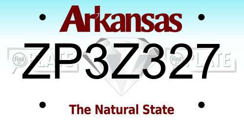 ZP3Z327 Arkansas License Plate