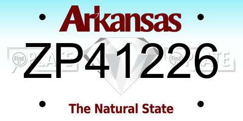 ZP41226 Arkansas License Plate