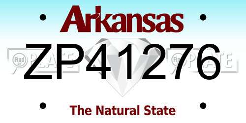 ZP41276 Arkansas License Plate