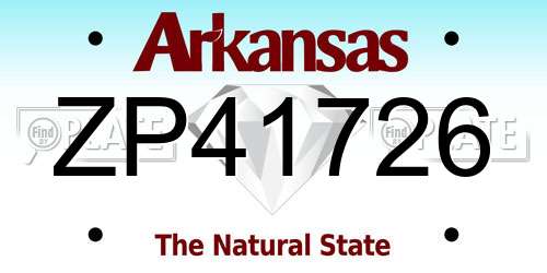 ZP41726 Arkansas License Plate