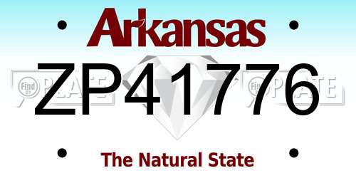 ZP41776 Arkansas License Plate