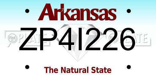 ZP4I226 Arkansas License Plate