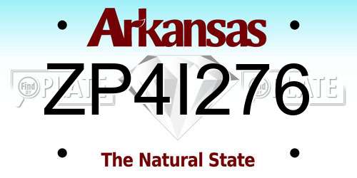 ZP4I276 Arkansas License Plate