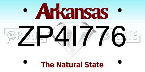 ZP4I776 Arkansas License Plate