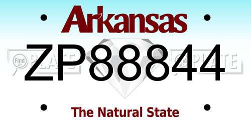 ZP88844 Arkansas License Plate