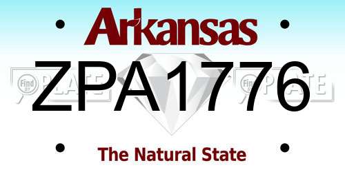 ZPA1776 Arkansas License Plate