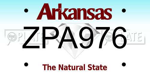 ZPA976 Arkansas License Plate