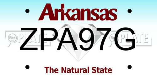 ZPA97G Arkansas License Plate