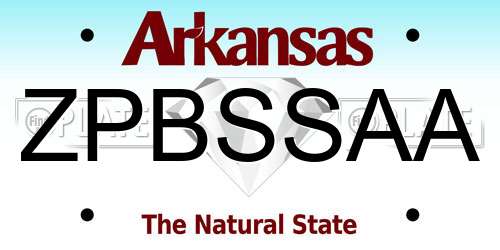 ZPBSSAA Arkansas License Plate