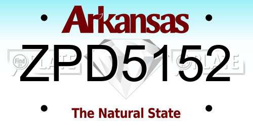 ZPD5152 Arkansas License Plate